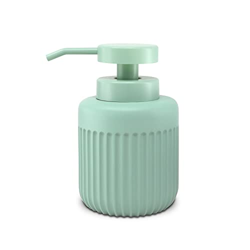 Imagen de Nadi Collection Dispensador jabón líquido Serie Urban Verde Menta Resina 320ml Redondo para baño