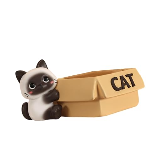 Vide-poche chat en résine pour organiser votre table à manger