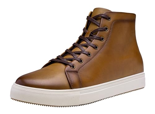Image of Jousen Men's Casual Shoes High Top Premium Leather Fashion Sneakers Dress Boots for Men