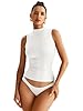 EasyGala Women Sleeveless Mock Turtle Neck Tops Do... #5