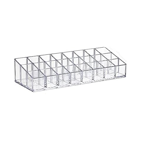 Witeygai Lipstick Organiser, Lipstick Holder, Clear Acrylic Lip Gloss Lipstick Holder Case Display Rack Holder,24 Slots Clear Acrylic Makeup Storage Organizer for Bathroom and Vanity Dresser Cover