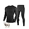 YESWEL Ensemble de sous-vêtements pour homme, 100 % mérinos, sous-vêtements thermiques doux, chauds en laine mérinos, sous-vêtements de ski, t-shirt à manches longues et pantalon (taille M-XXL), Noir