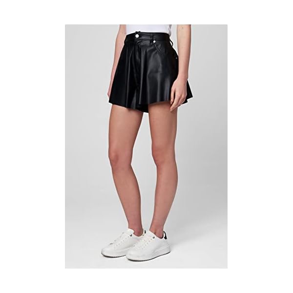 [BLANKNYC] Womens Luxury Clothing Vegan Leather Flare Shorts, Comfortable & Stylish - Image 3