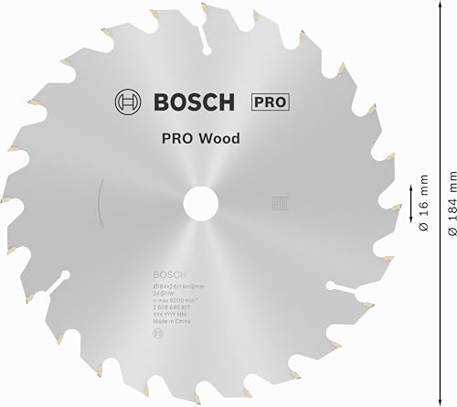 Bosch 1x PRO Wood Kreissägeblatt, 184 x 2,6 x 16 mm, T24 – Ansicht 3