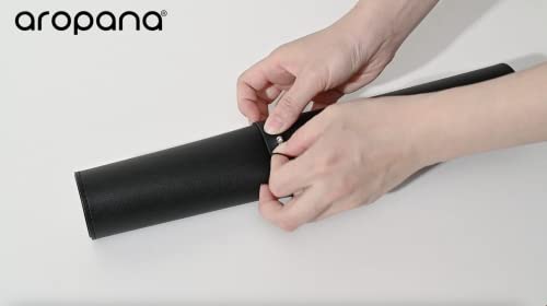 Image of AROPANA Vegan Leather Desk Mat | Large Reversible Mouse Pad & Computer Table Protector | Dual-Side Waterproof Extended Laptop Pad with Edge-Stitched Design (80x40CM, Black and Red)