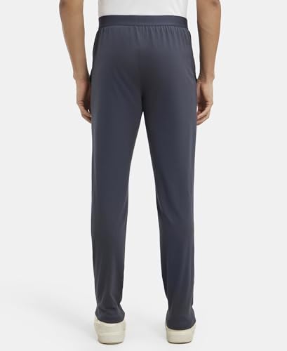 Image of Jockey AM49 Men Super Combed Cotton Rich Straight Fit Trackpants with Side and Zipper Media Pockets