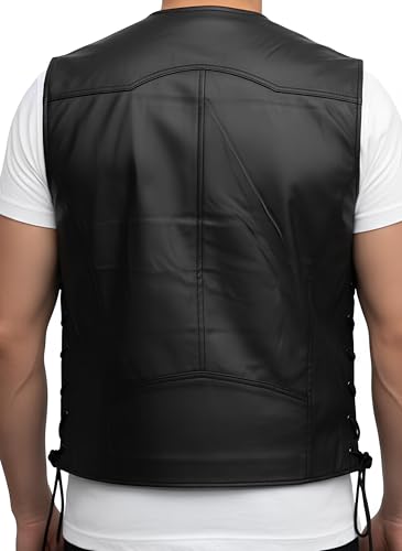 Image of Black Hood Bat Jacket and Vest - Red Hooded Leather Jacket 2 in 1
