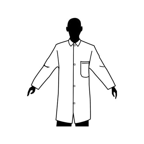 Tian's International 844880-M Medium Weight Lab Coat, Spunbonded Polypropylene, Medium, White (Pack of 50)