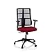 Produktbild hjh OFFICE 810027 Profi Bürostuhl SPINIO Stoff Schwarz/Rot Büro Drehstuhl mit Netzrücken, Rückenlehne höhenverstellbar