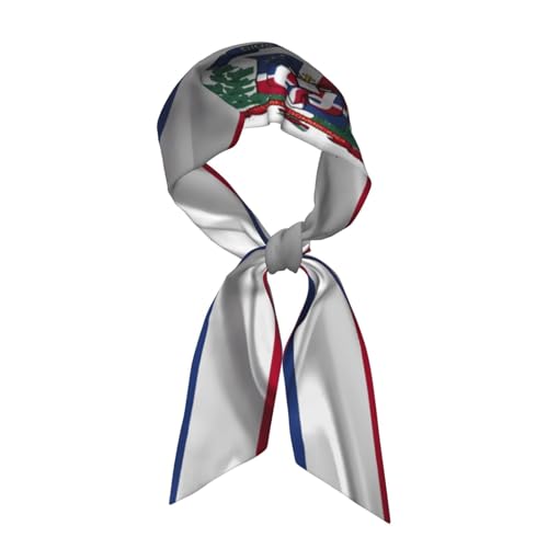 Women'S Fashion Scarf Dominican Republic Flag Hair Satin Scarf Bandanas Headscarf Wrap Breathable Lightweight Neck Scarves For Handbag Accessories