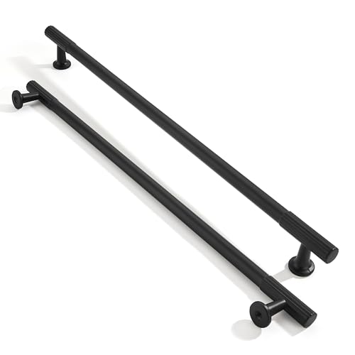 ZAUYX 2-Pack 12 Inch Hole Center Matte Black Cabinet Pulls Solid Heavy Duty Cabinet Pull is Suitable for Drawers Dressers Handles Kitchens Bathroom cabinets
