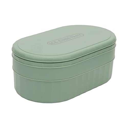 Máquina de cubitos de hielo, bandeja reutilizable de 36 cubos de hielo con tapa y cuchara de hielo, máquina de cubitos de hielo apilable para la casa, barra de cocina (verde)
