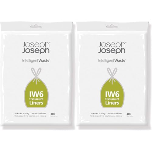 Joseph Joseph IW6 30-litre General Waste Liners (40 Pack) - Transparent, 30 LT