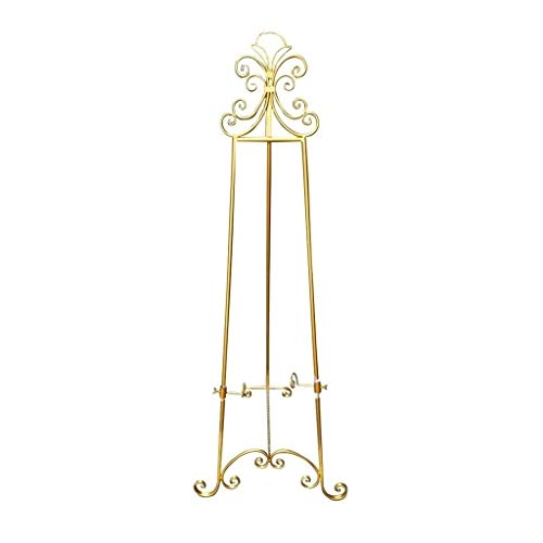 Preisvergleich Produktbild Nai-tripod Zhou Cafe Schmiedeeisen Plakatständer, Geschnitzt Metall Tragbarer Triangular Bracket, Department Store Stand-Werbung Ausstellungsstand yan (Color : Gold)