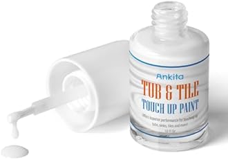 Specialty Tub and Tile Paint, High-Gloss Bathtub Paint White, Quick-Dry Porcelain paint for Scratches & Chips on Fiberglass, Porcelain, Acrylic, Enamel, Cast Iron, Bathtubs, Tiles, Sinks and Toilets(White)