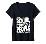 Photo Gallery donna be kind it confuses people citazione umoristica maglietta con collo a v Photo Gallery donna be kind it confuses people citazione umoristica maglietta con collo a v