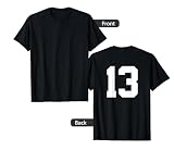Number 13 (on Back) Sports Team Jersey Number T-Shirt