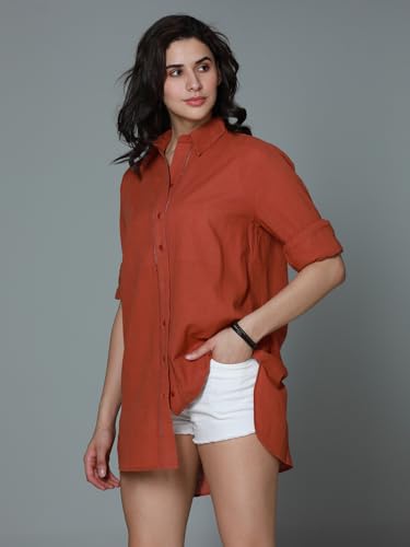 Image of High Star Classic Oversized Spread Collar Long Sleeves Casual Shirt