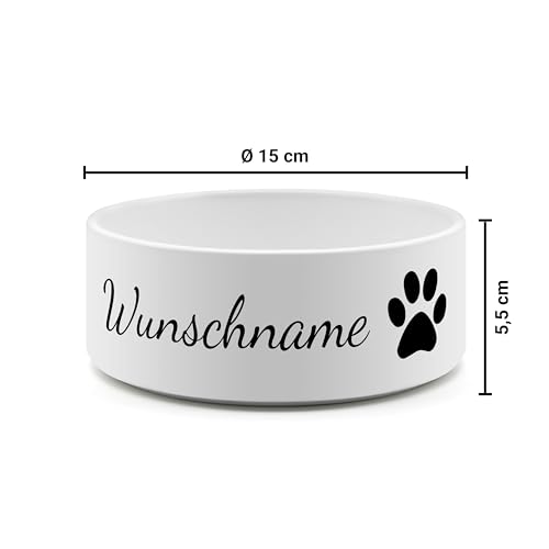PrintPlanet® - Futternapf mit Name oder Text personalisiert - Für Katzen und kleine Hunde - Napf Hundenapf Katzennapf selbst gestalten - Layout 03