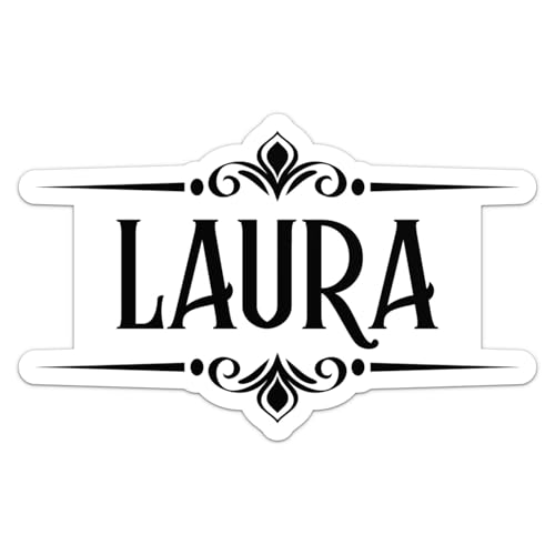 Vintage Laura Name Sticker - Waterproof Vinyl Decal for Car Bumper, Laptop, Luggage, Water Bottle, Phone Cases, Wall, Window, Sticker Size - 3'' Longer Side