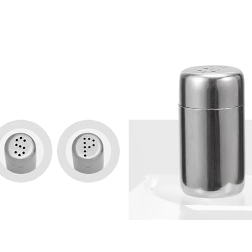 Portable Pepper Shaker - Travel Salt Container, Small Stainless Steel Dispenser with Bag for Picnic, Mountain Hiking, Backpack, Kitchen, Outdoor BBQ