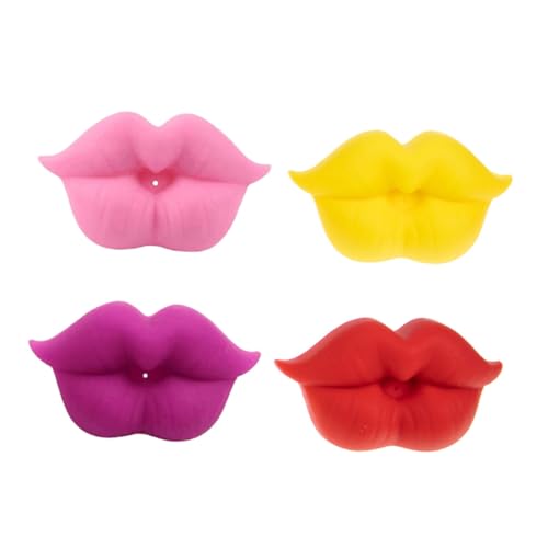 ARTSEWPLY 4個 創造的な 唇デザイン 新生児用ポータブル哺乳びん の口腔発達支援 快適グリップで自然な吸啜促進 かわいいベビー用安??嘴