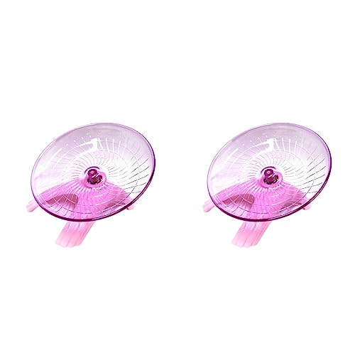 Mipcase 2pcs Saucer Hedgehog Gerbil Wheel Cm Cage Animals and Rat Other Disc Slip for Gerbils Toy Wheel- Run Hedgehogs Guinea Pets Pink Squirrel Hamsters Pet Chinchilla