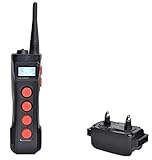 Aetertek 1100 Yard Remote Dog Trainer with Waterproof Rechargeable Dog Training Shock Collar Trainer with AUTO Anti-BARK (AT-919C One Dog Set)