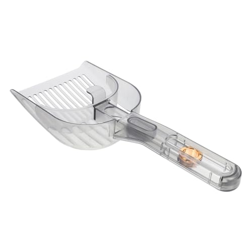 DEARMAMY 猫砂スクープ 頑丈な大型ゴミスクープ 小さなくずスクープ 猫のうんちスクーパー 猫砂ふるい ごみ用スクープホルダー ごみすくいの小さな穴 猫砂スクーパー プラスチック Grey