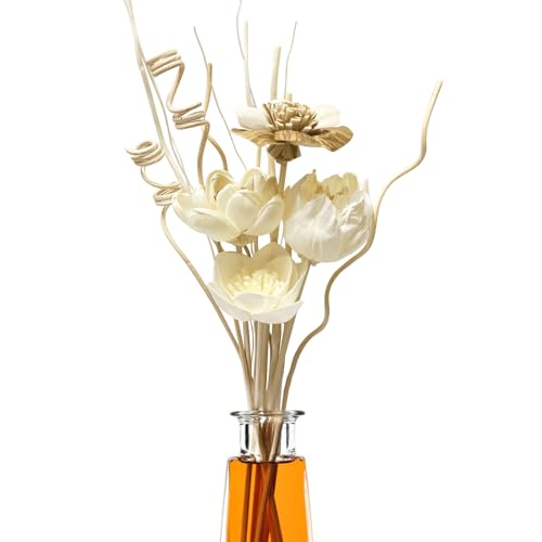 Reed Diffuser Flower Reed Diffuser Set with 12 Sticks White Flower Reed Diffuser for Home Bathroom Office Decor