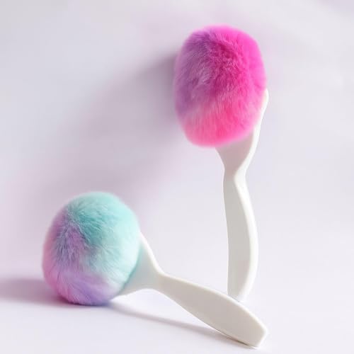 Image of Makeup Powder Puff with Handle, Velvet, Soft Sponge, for Loose and Liquid Powder, Gentle Touch, for Baby and Adults, Pack of 1
