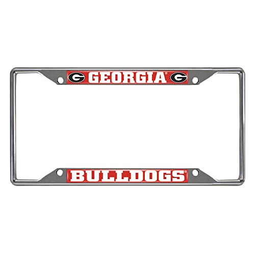 FANMATS - 14814 NCAA University of Georgia Bulldogs Chrome License Plate Frame 6.25