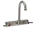 BK Resources EVO-8SM-5G Evolution Series 8" on Center Splash Mount Stainless Steel Faucet with 5" Gooseneck Spout