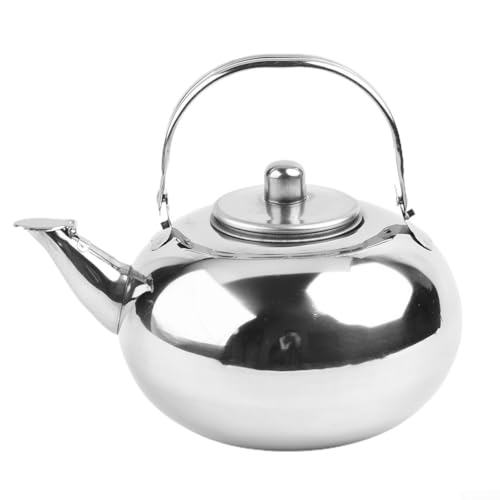 Tetera de acero inoxidable con colador para café y té, capacidad de 2 5 litros, acabado de espejo pulido, boquilla soldada que garantiza que no haya fugas (2 L)