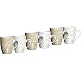 Ritzenhoff & Breker Kaffeebecher Cornello, 250 ml, 6er Set, creme / weiß, 3 Kaffeetassen je Farbe