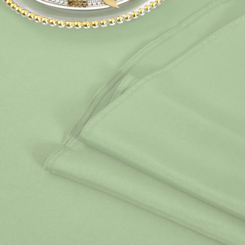 KAIPHO Sage Green Round Tablecloth - Waterproof Stain Resistant Wrinkle Free Table Cloth, 210GSM Polyester Washable Wipeable Table Cover for Party, Banquet, Indoor and Outdoor (60 inch, Circle) by KAIPHO - Image 4