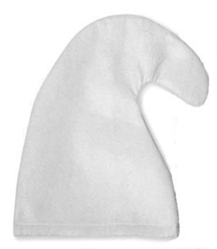 jokeshop Garden Gnome Curly Hat Seven Dwarf/Dwarves Hats Fairytale Fancy Dress Costume (White)
