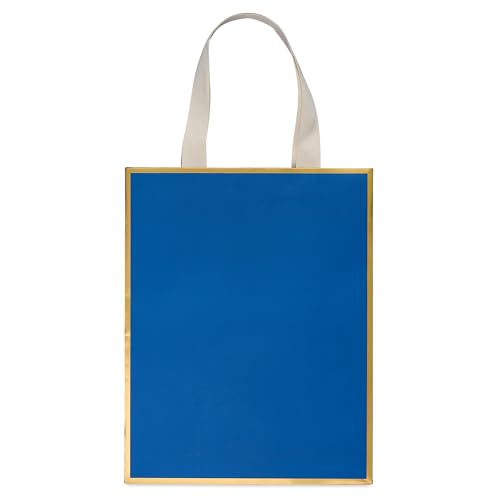 Image of Papyrus 13 inch Large Gift Bag (Blue and Gold) for Christmas, Birthdays, Weddings, Anniversaries and All Occasions (1 Bag)
