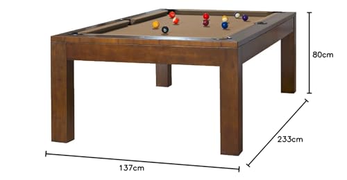 Billiard-Royal Billardtisch Pooltisch Modell Olivia Walnuss 7 ft. inkl Tischplatte mit hochwertigem K-55 Bandengummi und freier Tuchwahl – Bild 7