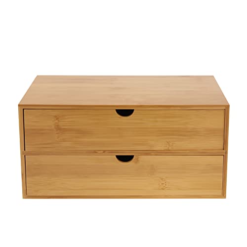 Bamboo Schreibtisch Organizer, Schreibtischbox Schubladen...
