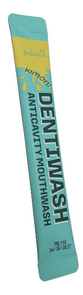 Mouthwash  - Paquetes portátiles de tamaño de viaje, sin alcohol, tensioactivo, conservantes y colorantes artificiales, evita caries, elimina el mal aliento, limón 30 paquetes individuales de 5