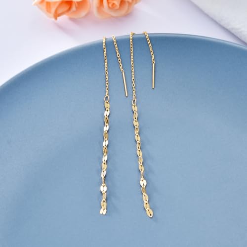 Moon Star Threader Earrings Sterling Silver Long Earrings for Women Hypoallergenic Tassel Chain Earrings for Teen Girls3