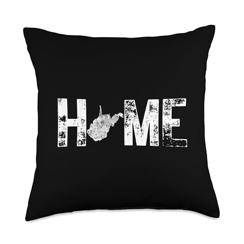 West Virginia Map Throw Pillow