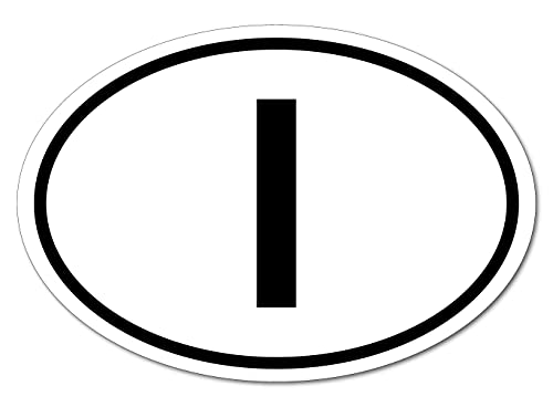 わーるどくらふと イタリア「I」/ビークルID 耐水 マグネットシート オーバルタイプ Sサイズ