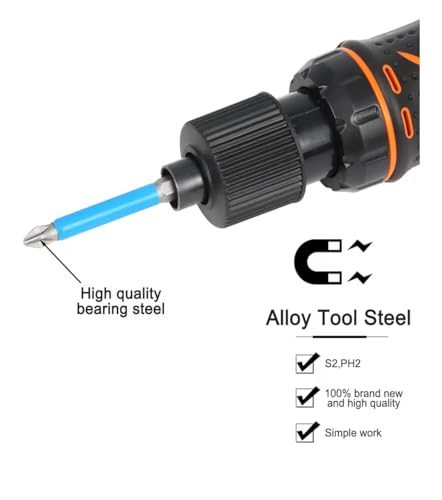 Image of KAITO 10-Piece Magnetic PH2 Phillips Screwdriver Bits Set (90mm) | 1 /4-Inch Hex Shank | 9cm (3.5-Inch) Extra-Long Reach | Alloy Steel Magnetic Bits | for Electric, Cordless & Impact Drivers