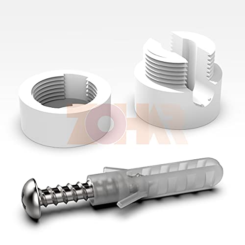 ZOHAR 12 Stück Zweiteilige Wand- und Deckenpins Weiß für Textilkabel Deckenbefestigung Affenschaukel Aufputz-Kabelhalter für Lampe DIY mit Schrauben und Dübeln