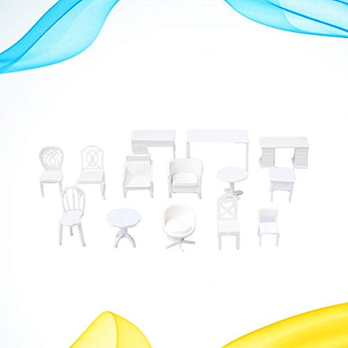 Healifty 14 Pcs Modelo de Cadeira de Mesa de Jardim de PlÃ¡stico MÃ³veis Em Miniatura para O Jardim