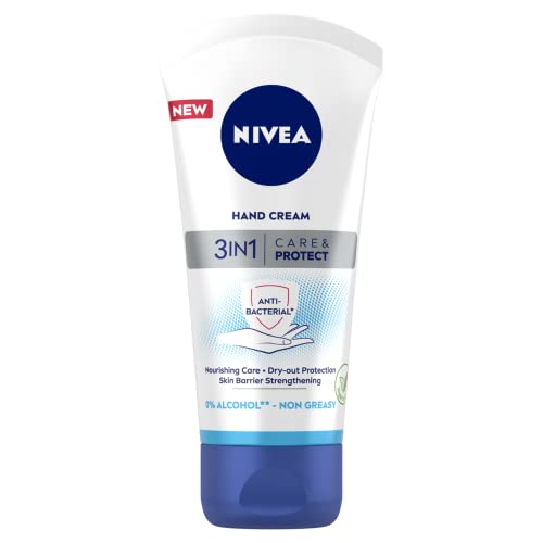 NIVEA Care & Protect 3‑in‑1 Hand Cream, European Import, with Shea Butter and Jojoba Oil, Nourishing Daily Hand Cream for Normal Skin, 2.54 fl oz (75 ml) Tube image 3