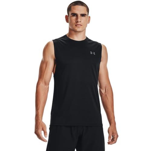 Under Armour Men's Velocity Muscle Tank Top, (001) Black / / Pitch Gray, Large
