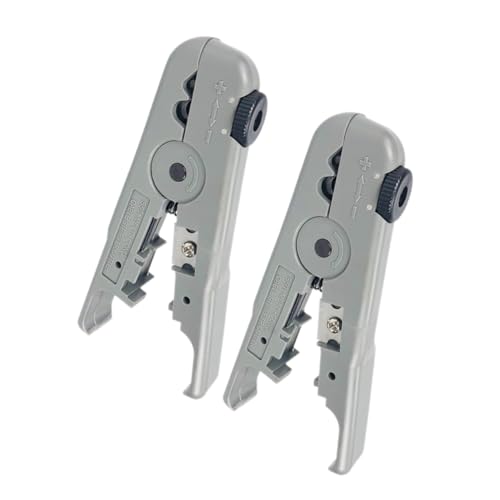 MAGICLULU 2 Pelacables Ajustables Alicates De Crimpado Multifuncionales Para Audio Y Video Abs Gris Claro